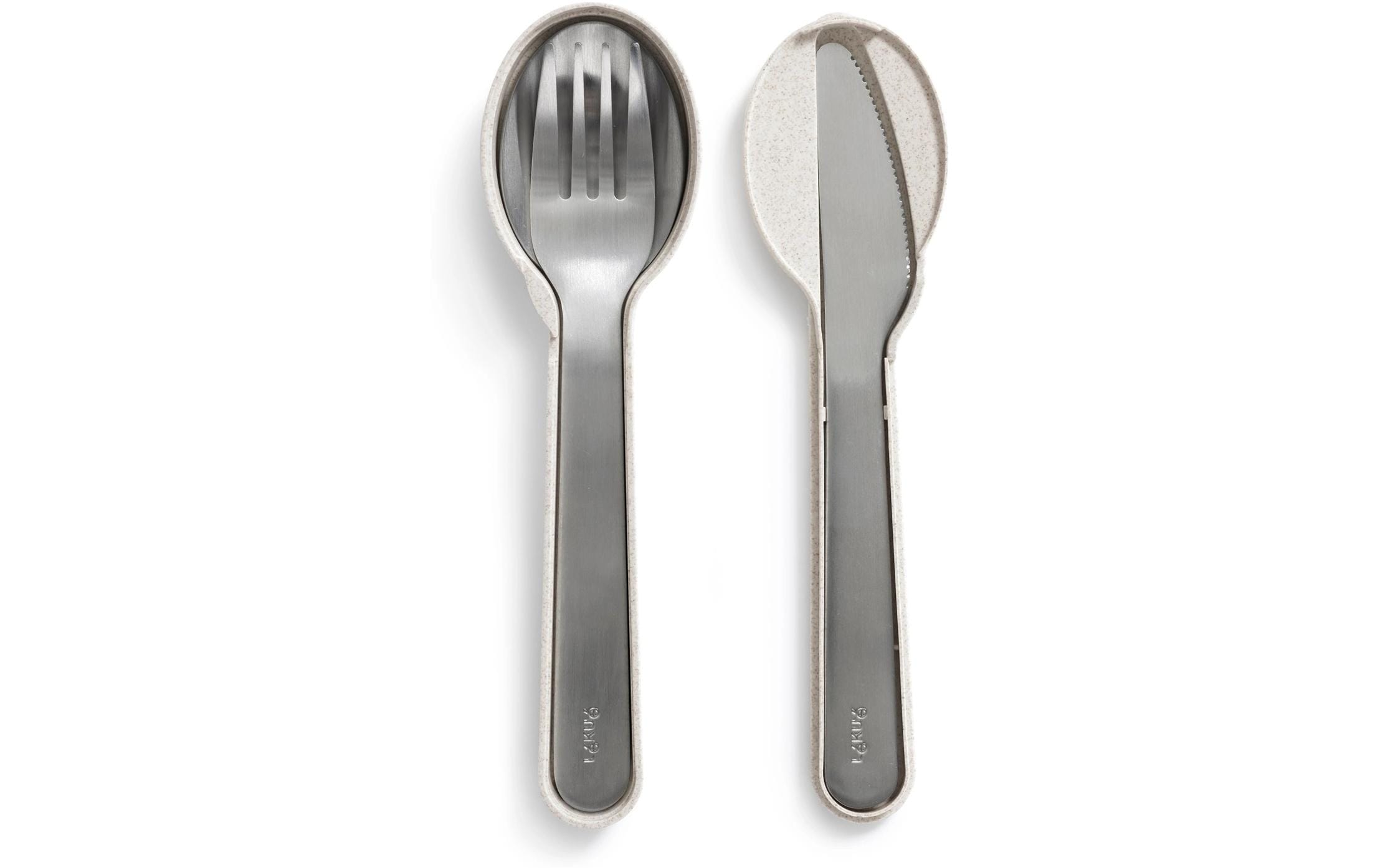 Besteck-Set to go Edelstahl, 3-teiligDrei-teiliges Set aus kompaktem Besteck, perfekt zum Essen unterwegs