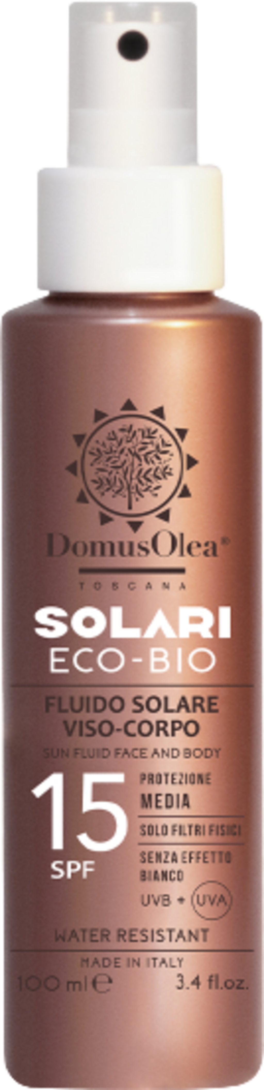 Domus Olea Toscana  Sonnenfluid Gesicht & Körper SPF 15, 100 ml