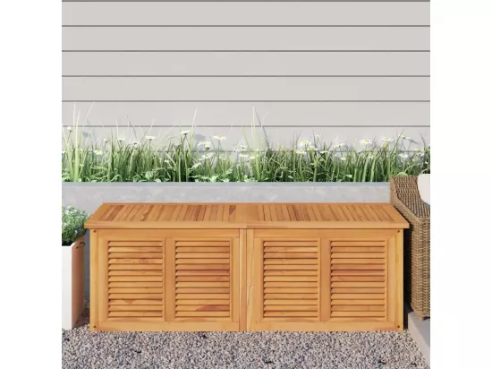 Boîte de rangement jardin et sac 150x50x53 cm bois massif teck