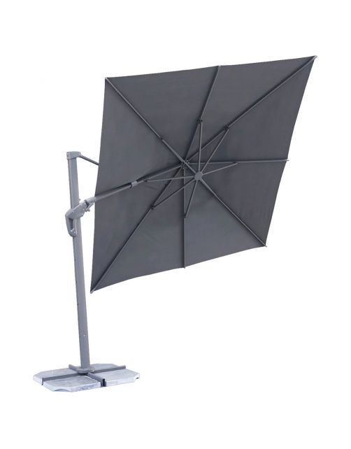 Bestgarden Zweefparasol King Roma - Tuinmeubelen - 3x3 m Antraciet