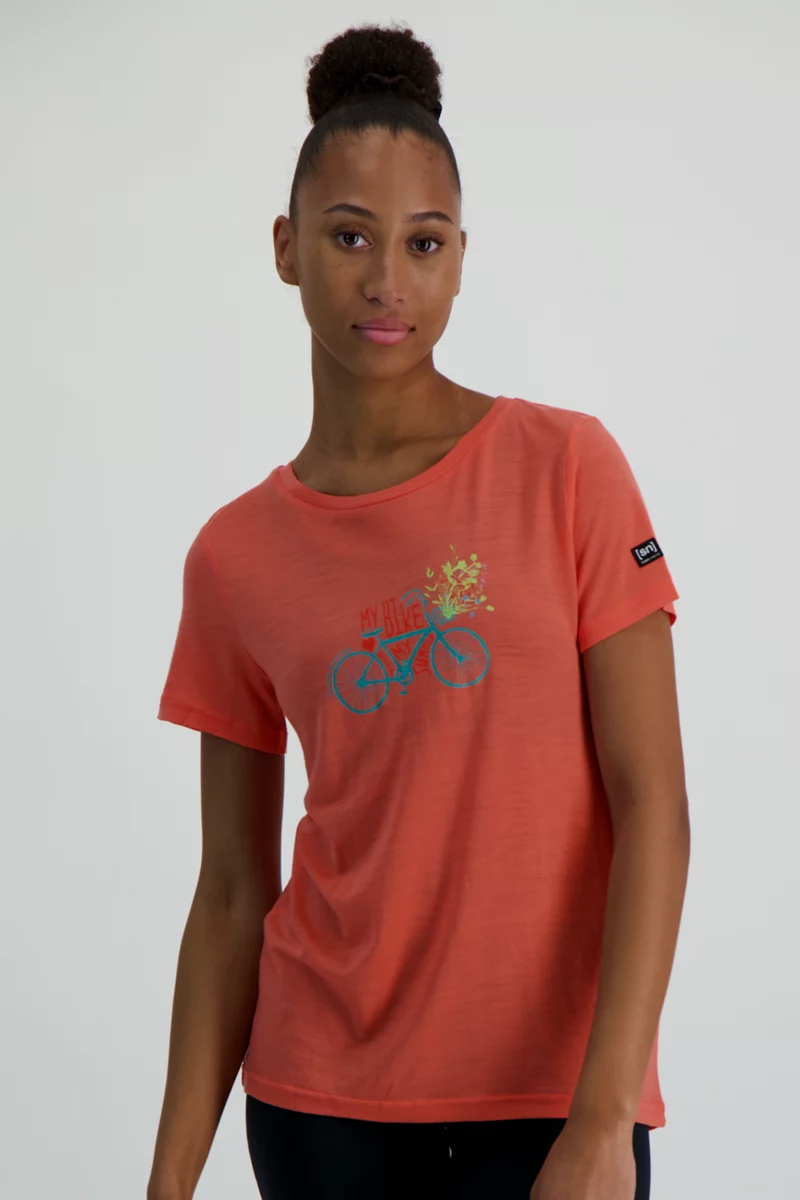 super.natural Lovely Bike Merino Damen T-Shirt