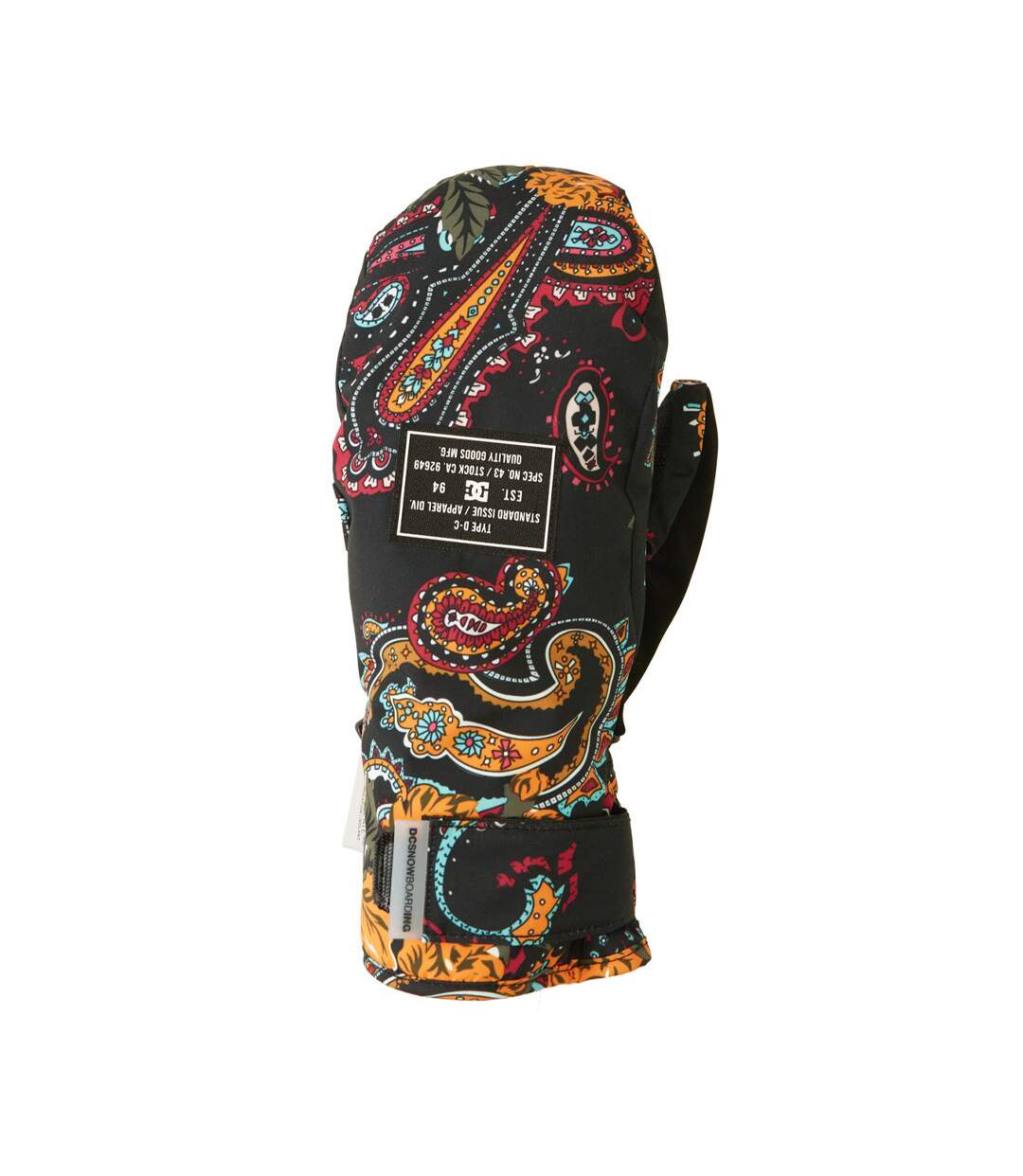 Moufles ski Noire à Fleurs Femme Dc shoes Franchise