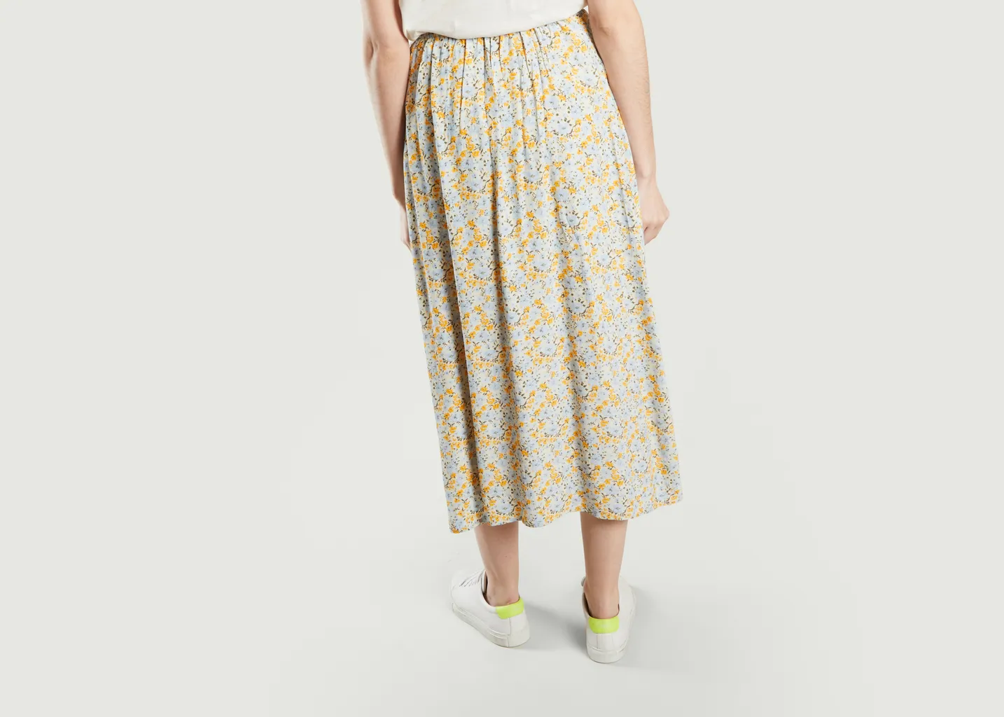 Jupe midi motif fleuri Andina Samsoe Samsoe