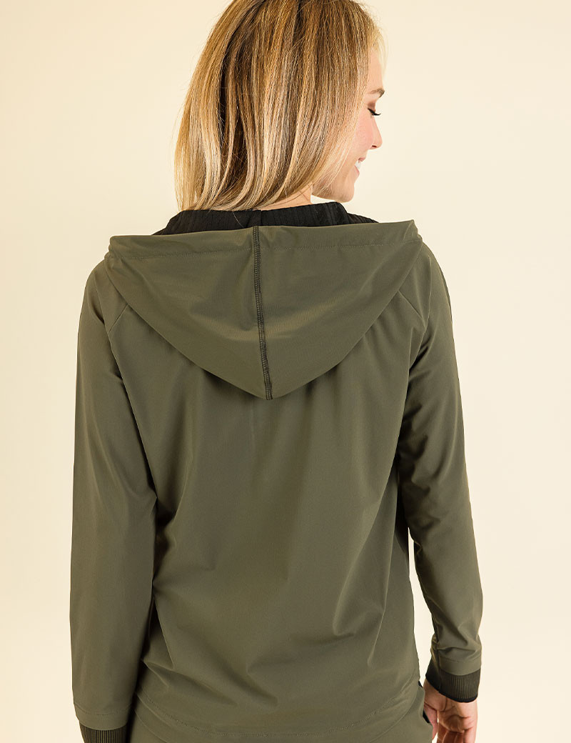 HBT GREEN PEAKS | SINBAD SWEAT FEMME KAKI/NOIR