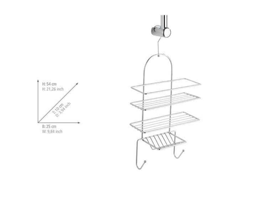 WENKO - Accessoire de douche Serviteur de douche 3 tablettes et 2 crochets en métal - arg...