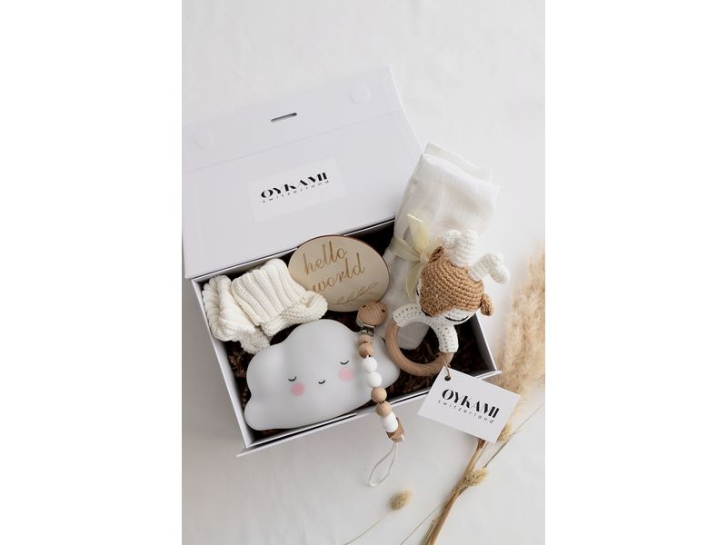 Oykami Geschenkset Sydney mit Nachtlicht Wolke Geschenkbox zur Geburt