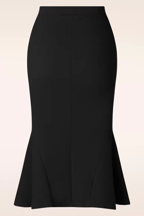 Vintage Chic for Topvintage Ellie Crepe pencil rok in zwart