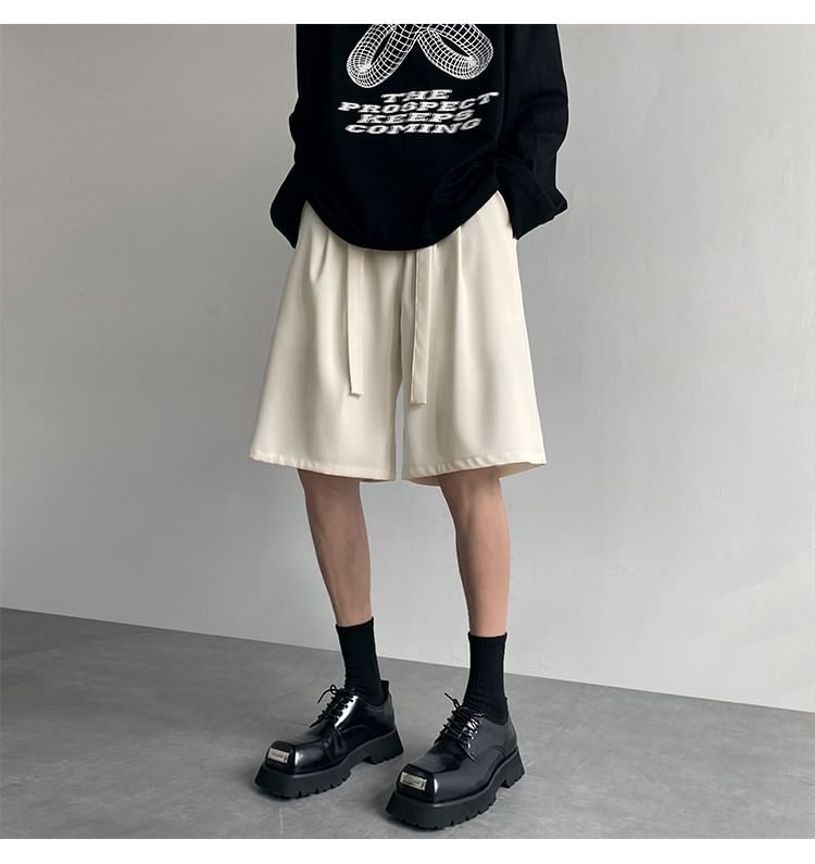 Breeson - Mid Rise Plain Wide Leg Shorts