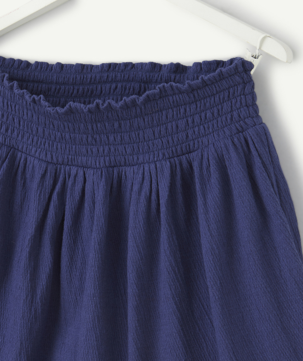 JUPE FILLE EN MAILLE ET FIBRES RECYCLÉES BLEU AVEC SHORT