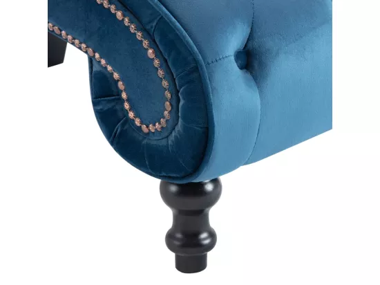 Prolenta Premium - Chaise longue Bleu Velours