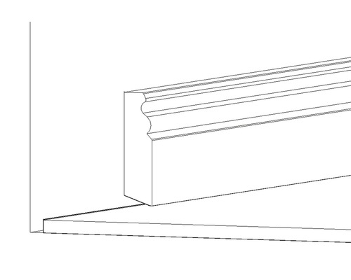 Plint, ruw sparrenhout, 19 x 71 x 2400 mm