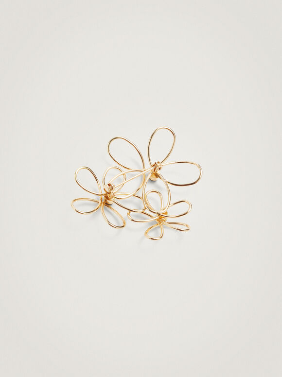Broche de flor - Dourado