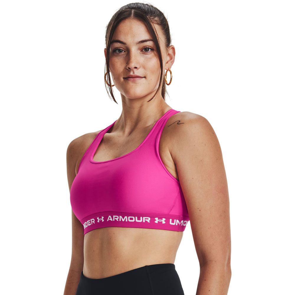Under Armour CROSSBACK MID - Brassière Femme rose