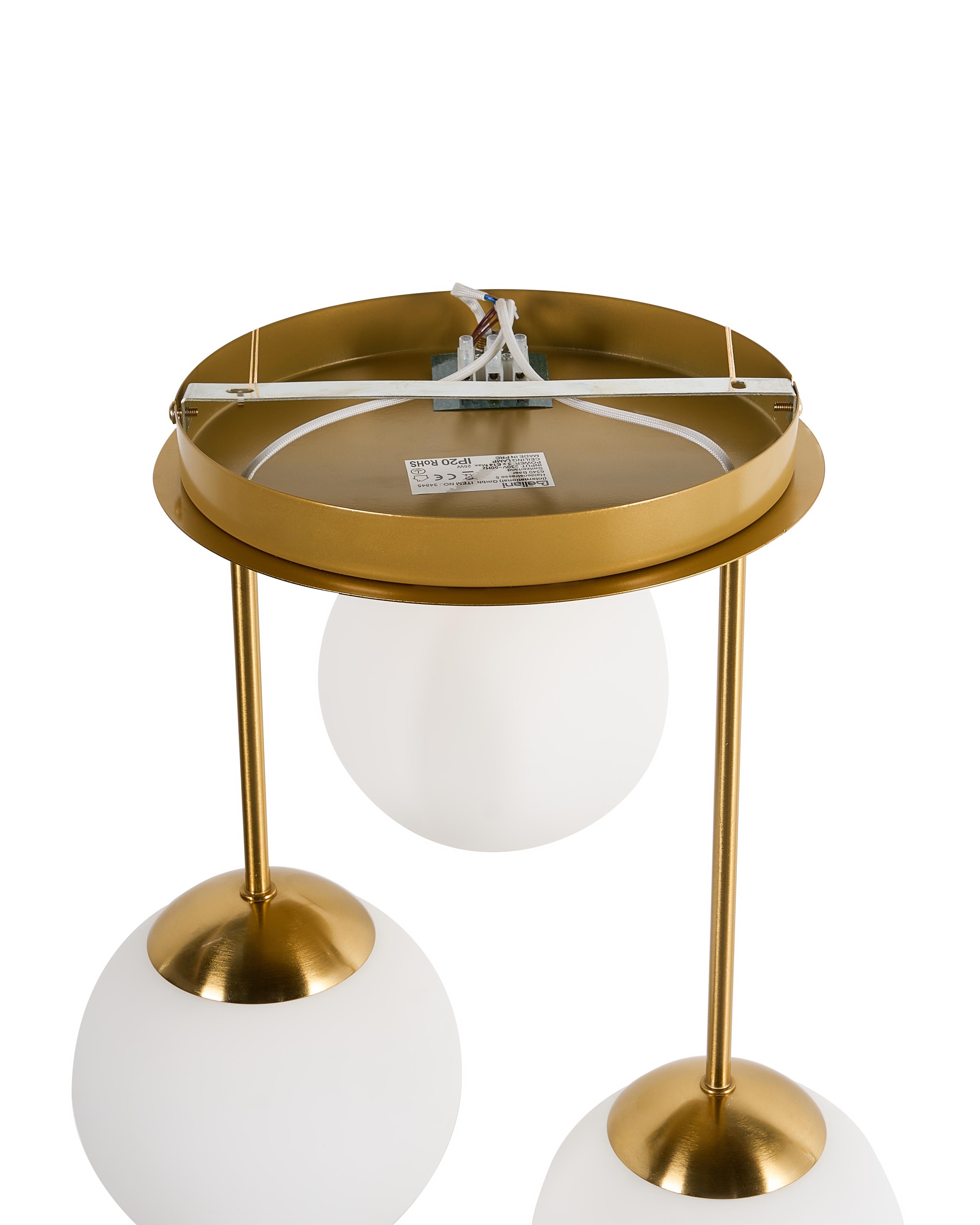 3-lichts hanglamp RIANA Glas Metaal Messing