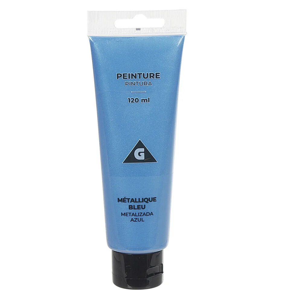 Peinture Tempera bleu métallisé