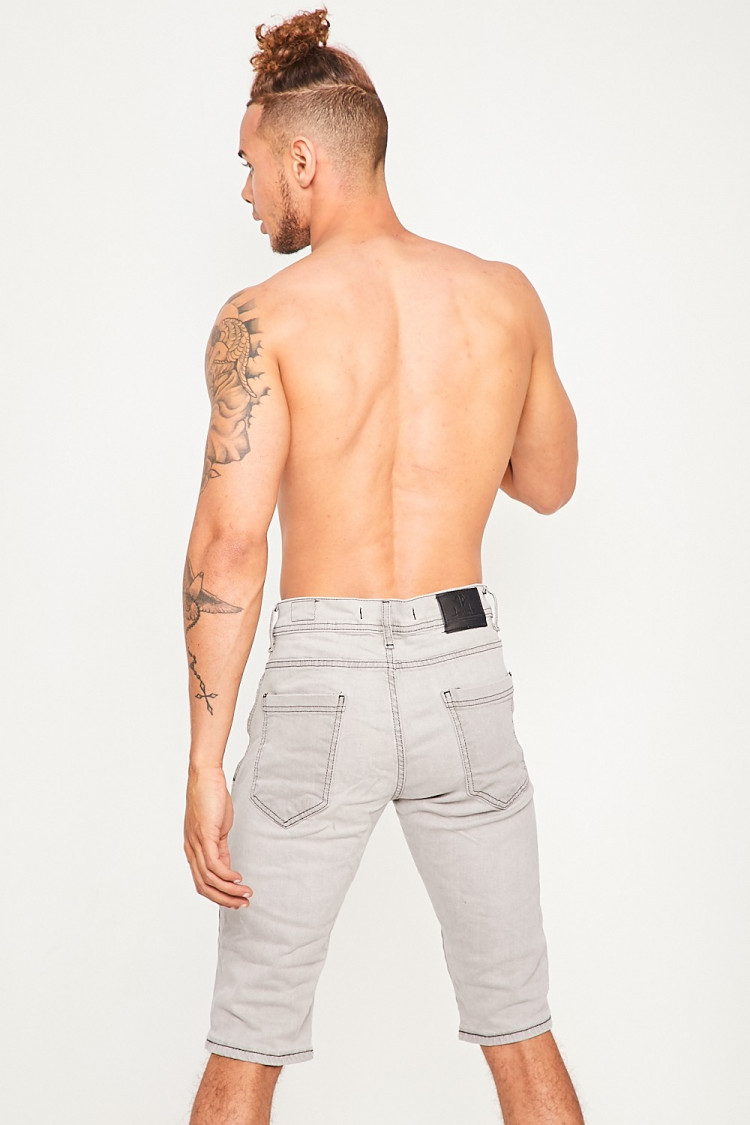 Bermuda en jeans gris