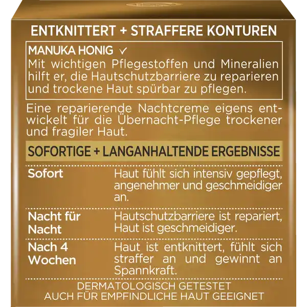 Gesichtscreme Extra-Reichhaltig Manuka Honig Nachtpflege