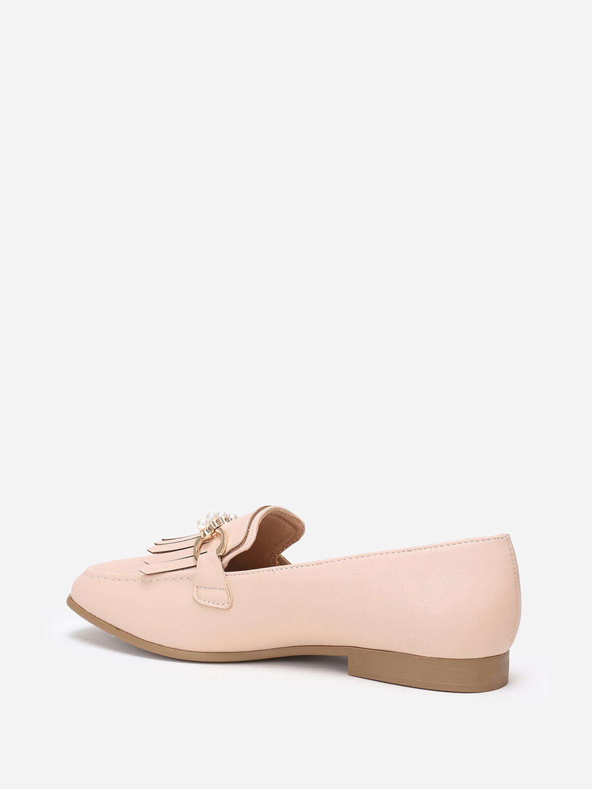 Mocassins à franges et perles- Beige