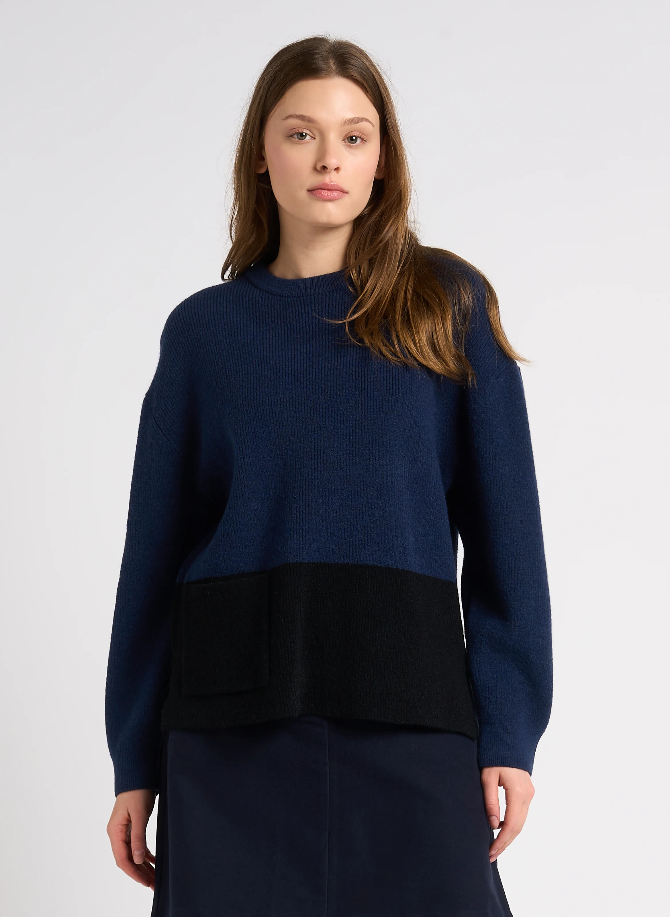 Pull col rond| Bleu