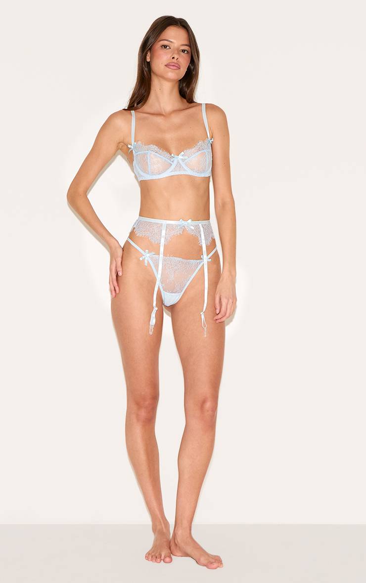 Bleu Layette Ensemble De Lingerie 3 Pièces En Dentelle Cils