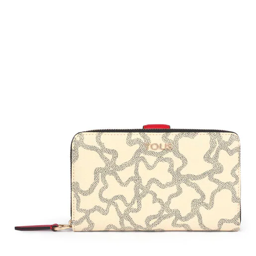 Mediana Billetera Kaos Icon Multi Beige - Rojo
