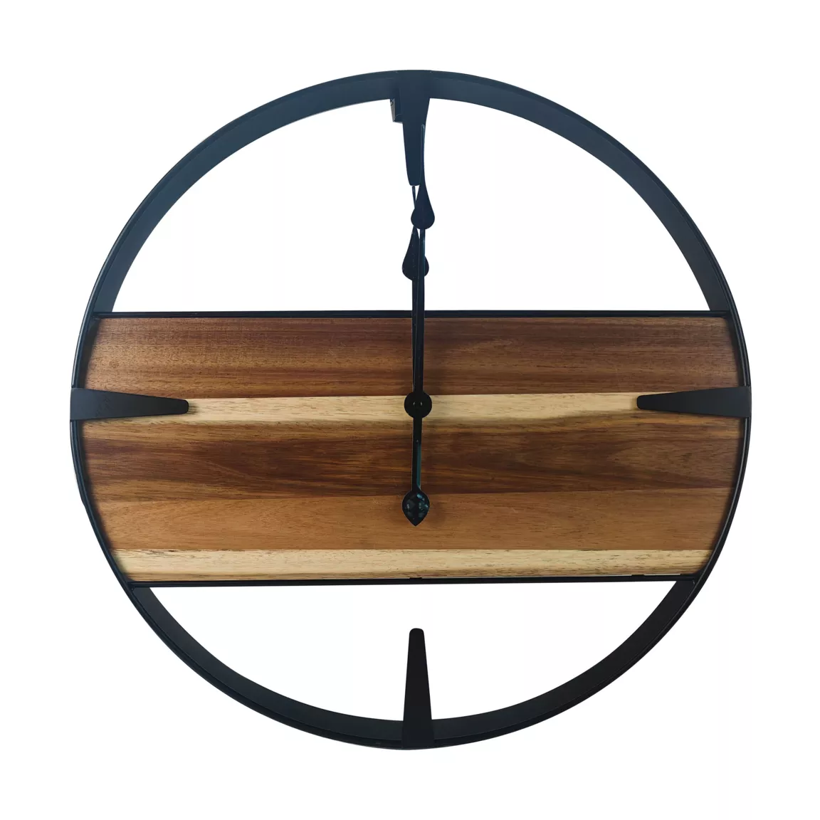 Horloge murale en bois et métal (D57 cm) Nya Noir