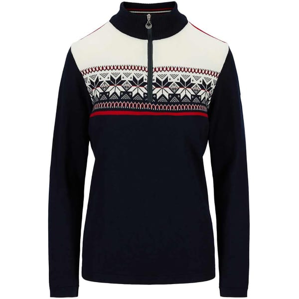 Pull DALE OF NORWAY LIBERG F SWEATER MARINE RASPBERRY OFFWHITE