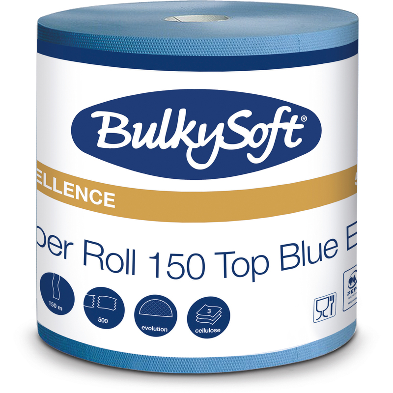 Bulkysoft Papierwischtücher Excellence, blau, 1 Rolle