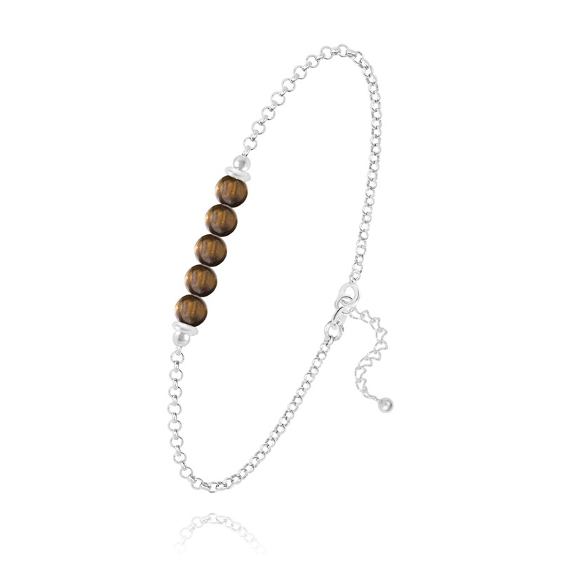 Bracelet en argent 925 et pierres naturelles OEil de Tigre
