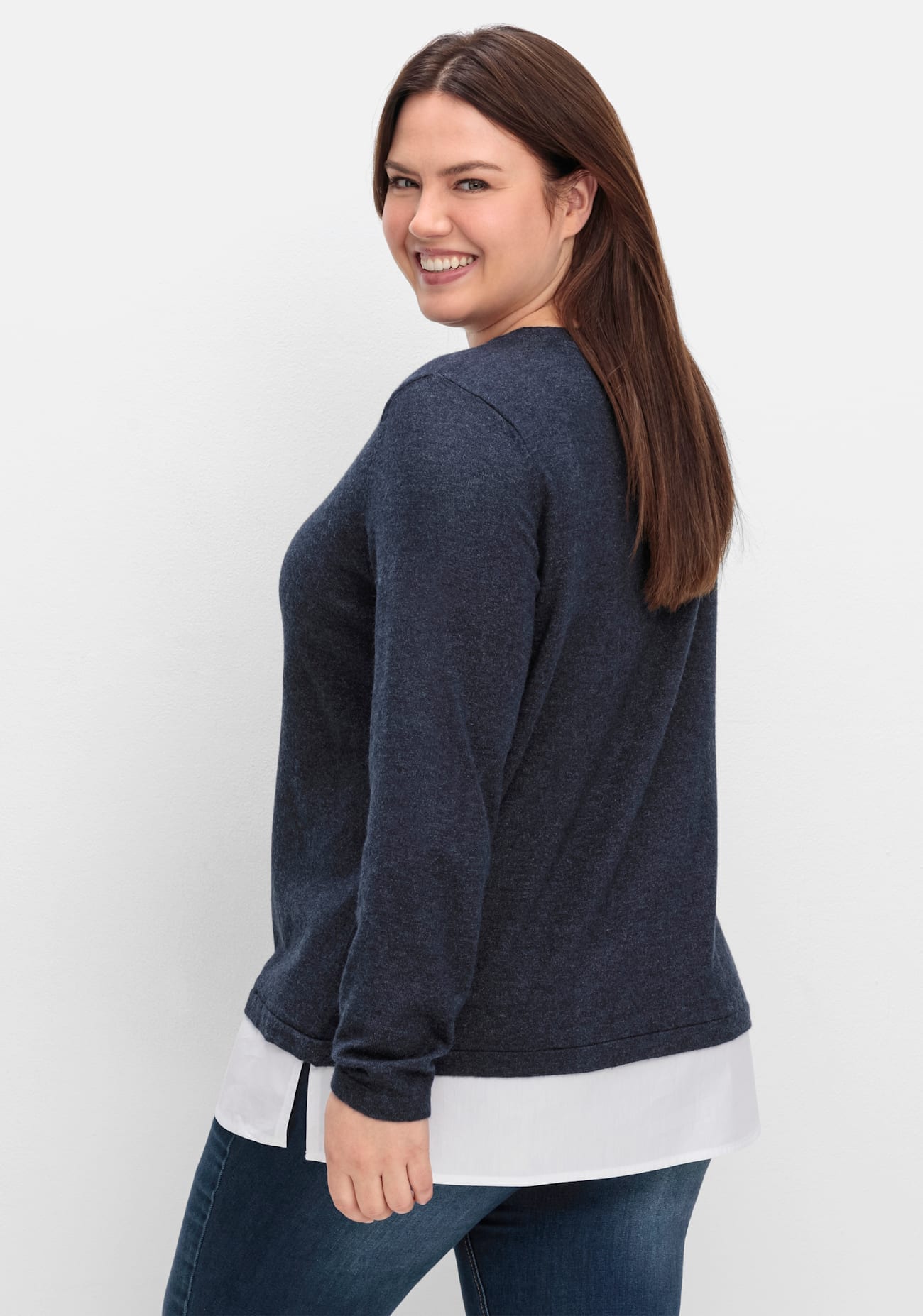 Sheego V-Ausschnitt-Pullover »Strickpullover«