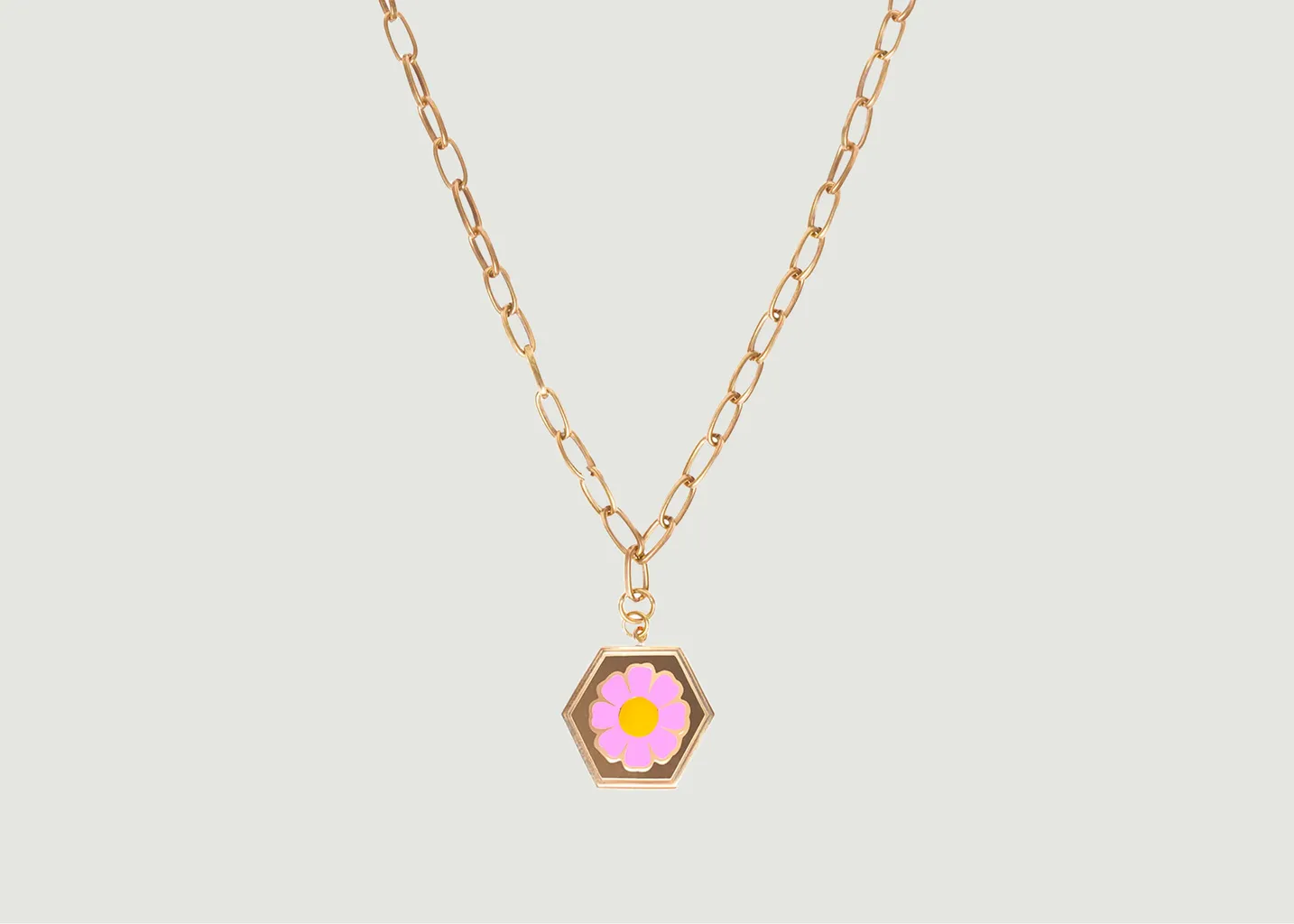 Collier marguerite rose doré Wilhelmina Garcia