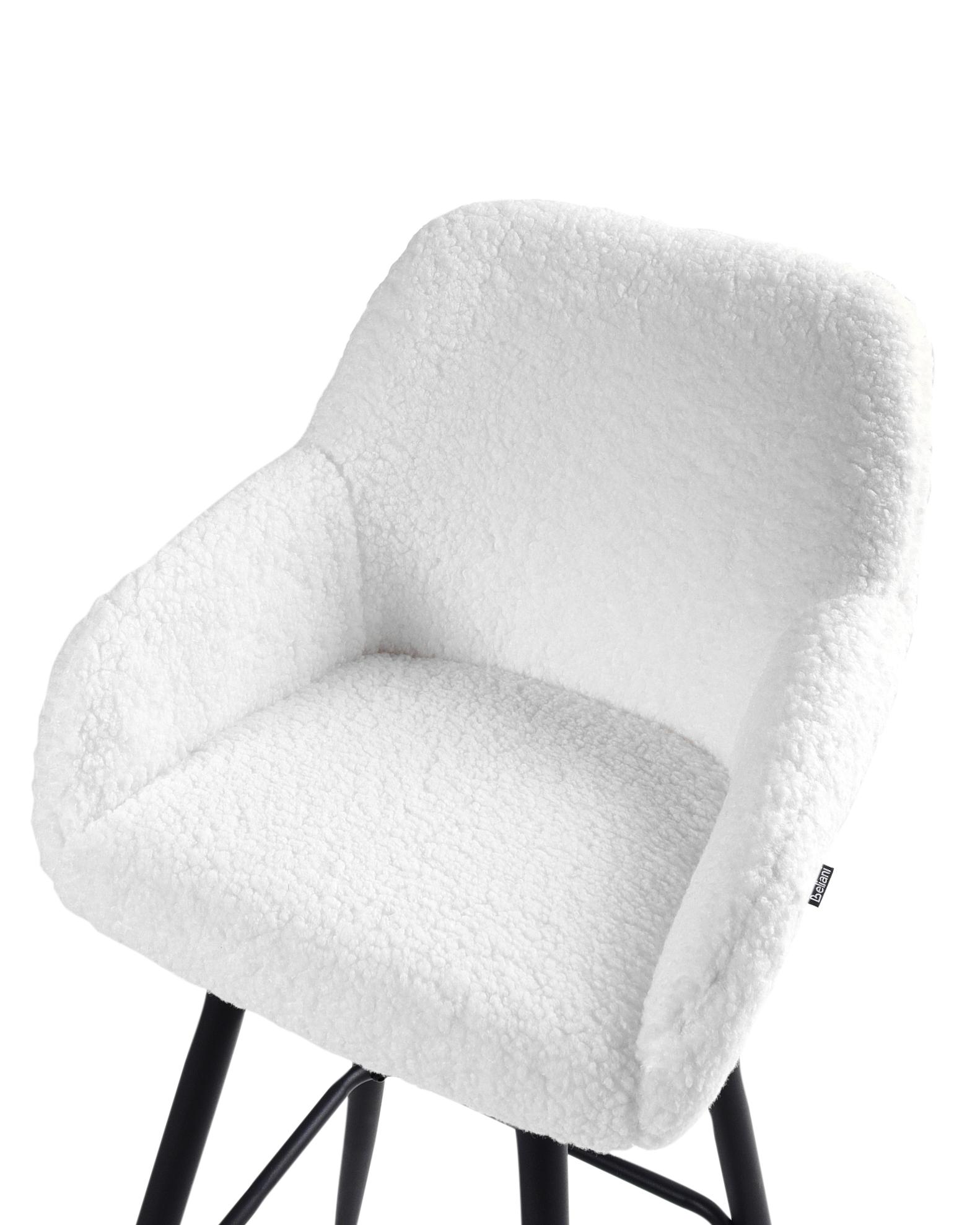Set van 2 barstoelen CASMALIA Bouclé Gebroken wit