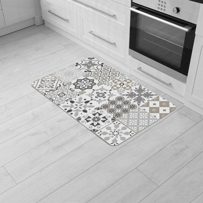 TAPIS DECO RECTANGLE 45X75 CM MOUSSE IMPRIMEE SALOU NATUREL