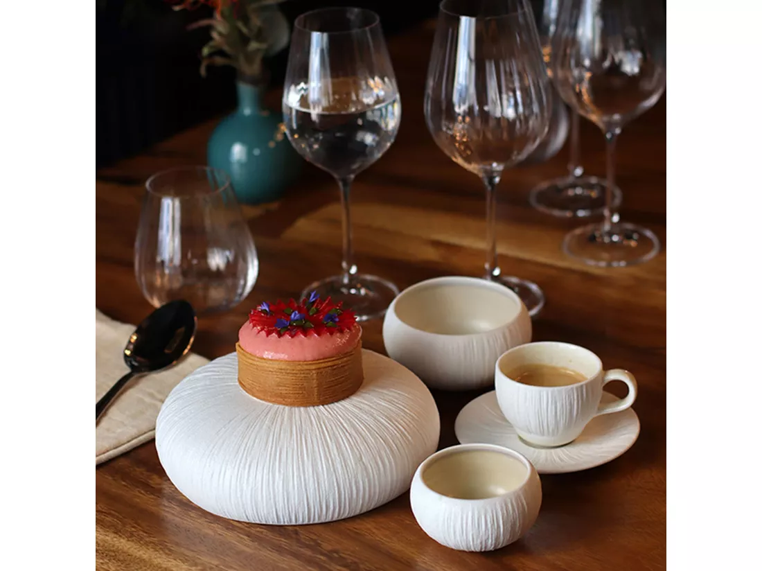 Ogo Living - Lot 6 Bols Urus 10cm En Porcelaine Beige Et Blanc