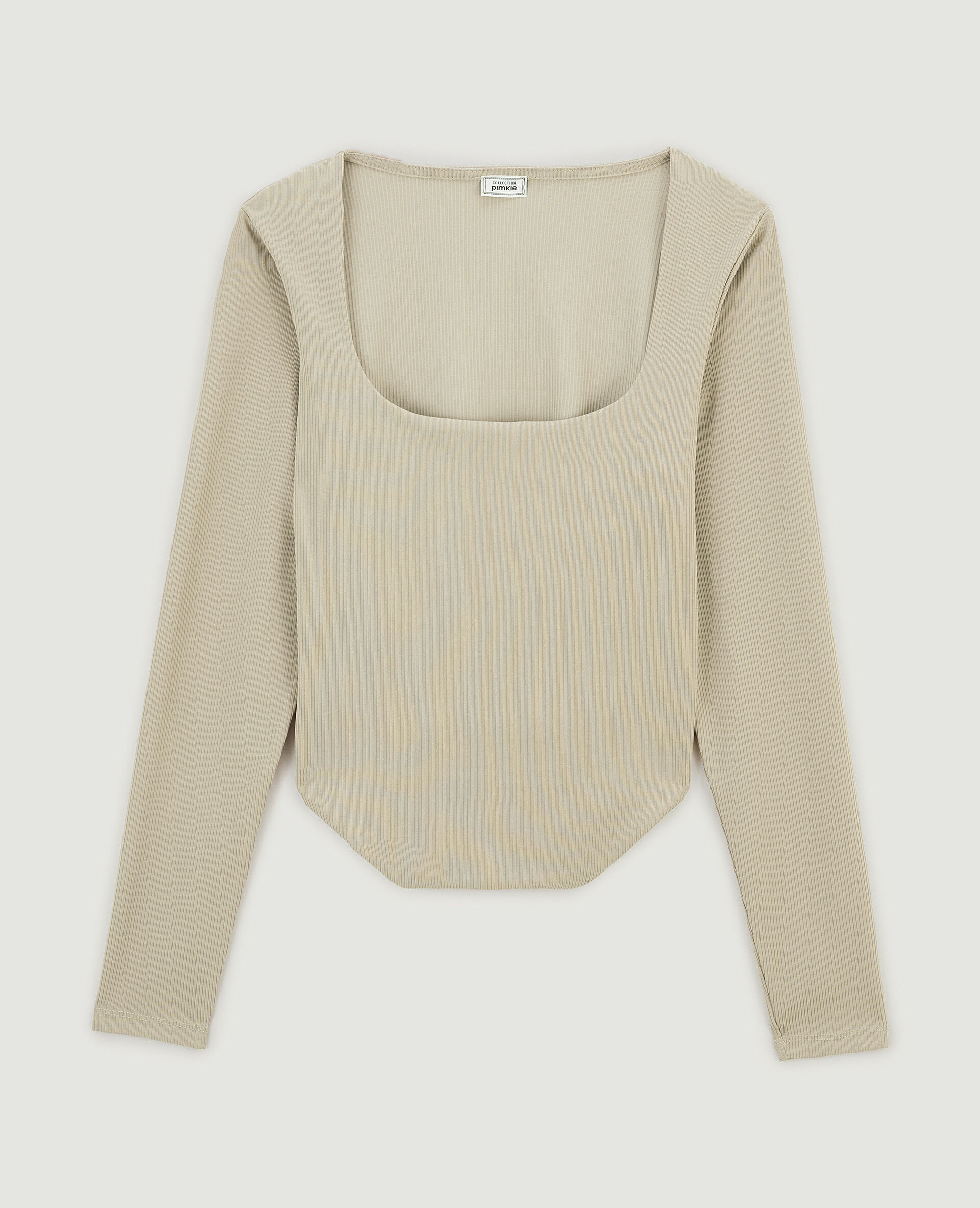 Top encolure carrée effet corset - Gris clair