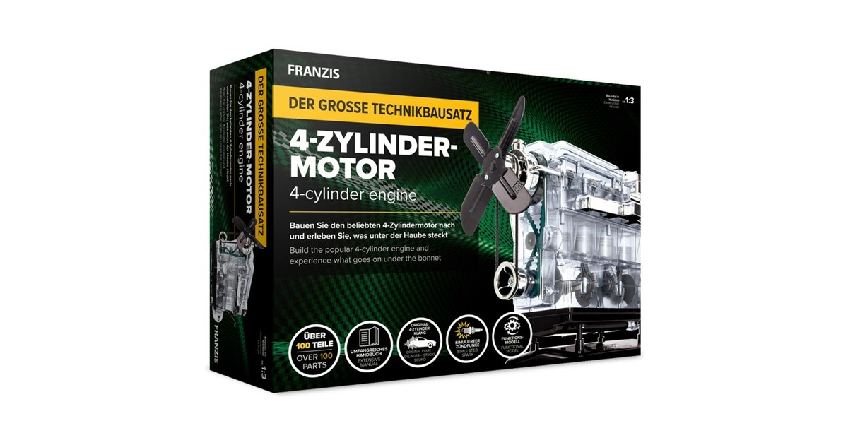 Franzis4-Cilinder motor Modelbouw  (Schaal 1:3)