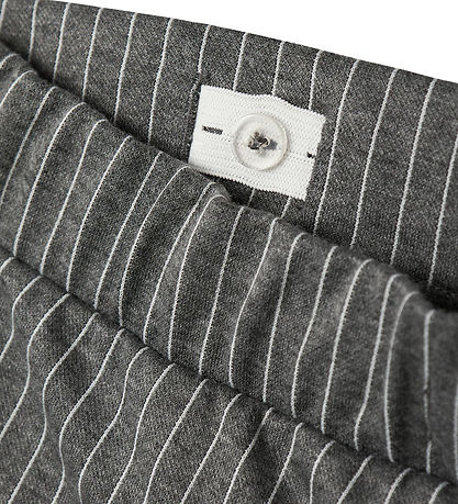 LMTD Hosen - NlfBin - Wide - Light Grey Melange m. Streifen