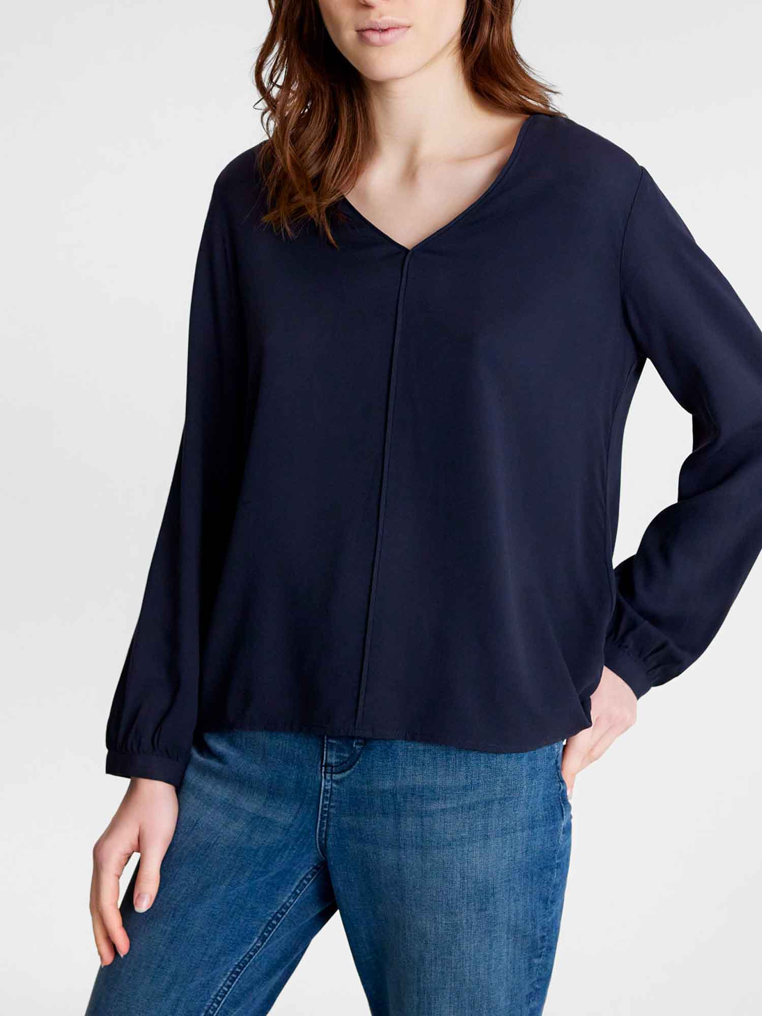 Blouse Femme Col V Marine