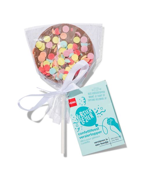 décoration pour gâteau Ø6cm - fête confettis