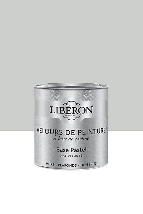 Peinture multisupport murs, plafonds et boiseries Velours de peinture blanc grisaille Libéron 0,5L