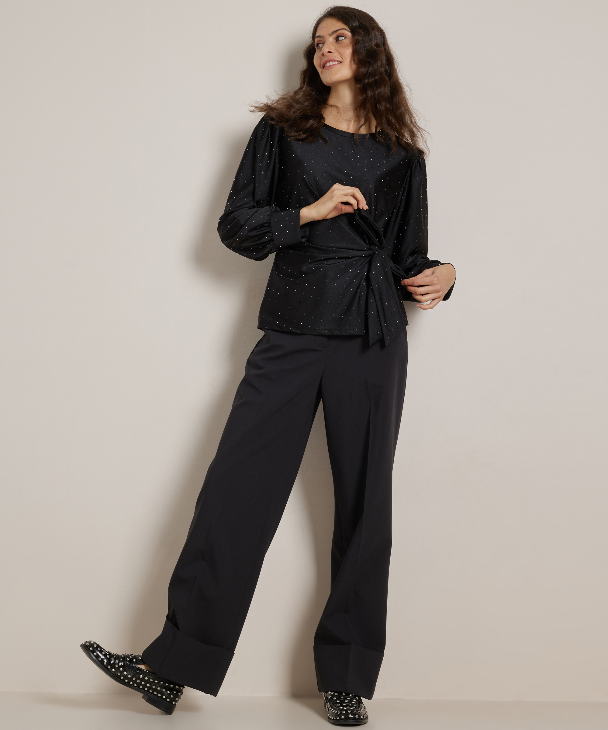 glitter top met strik