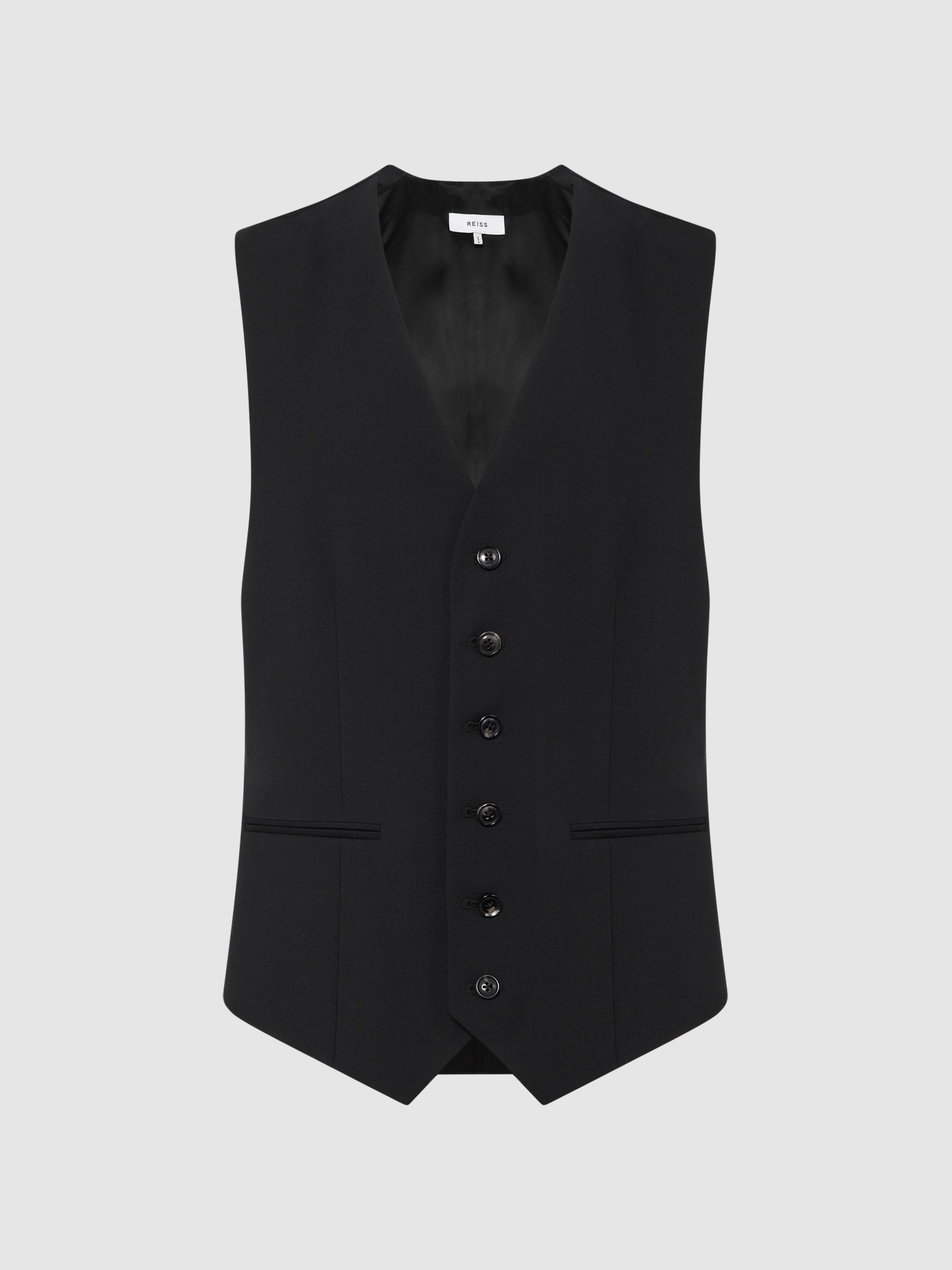 Zwart - Reiss - Hope - Modern-fit reisherenvest