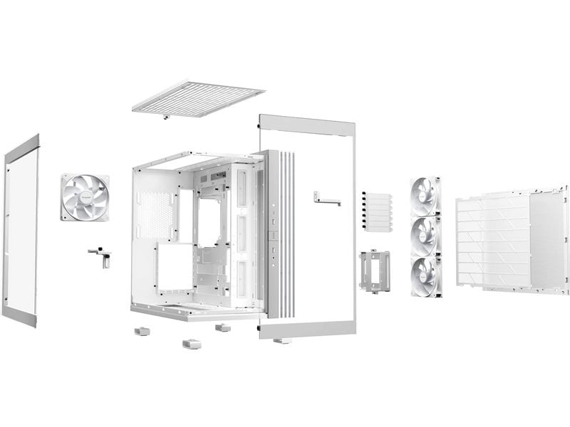 be quiet! PC-Gehäuse Light Base 600 LX Weiss Vielseitig einsetzbarer Midi-Tower mit Sichtfenster