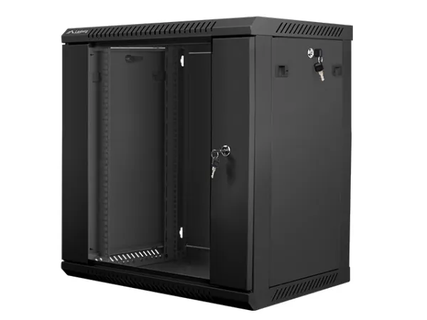 Lanberg - Rack kabinet - vægmonterbar - sort, RAL 9004 - 12U - 19