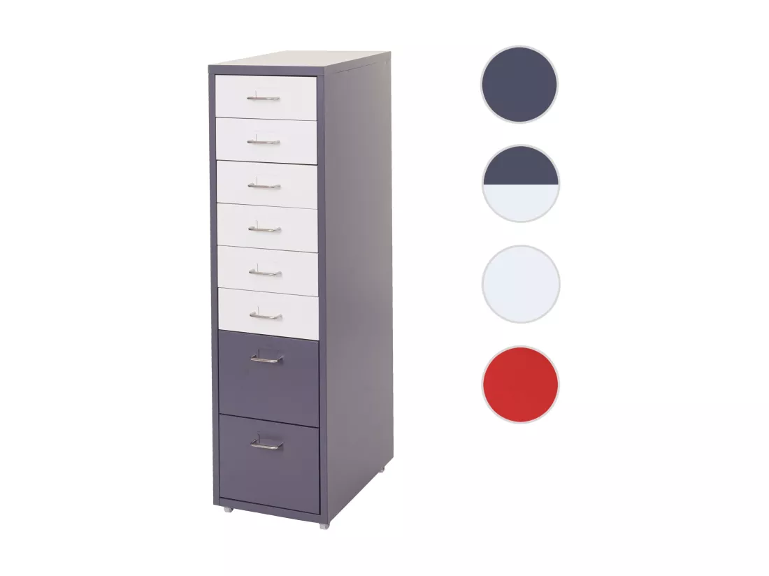 Caisson roulant Preston T851, gris foncé blanc - gris foncé