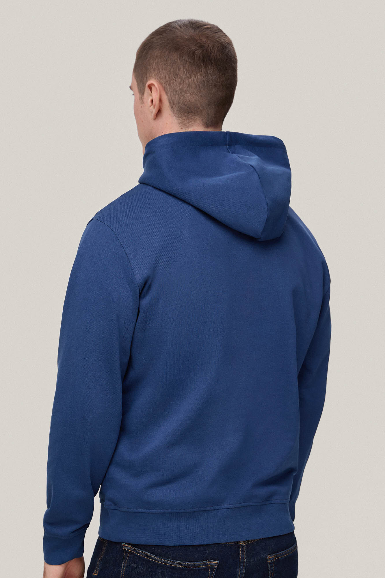 Moletom com Capuz e Logo - Azul