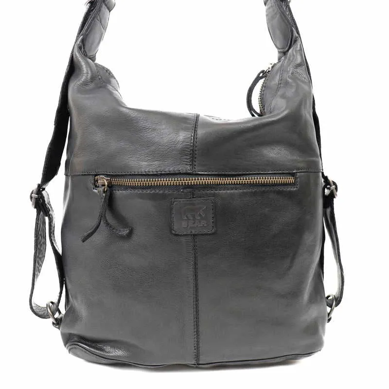 BEAR DESIGN Rucksack Schwarz Leder