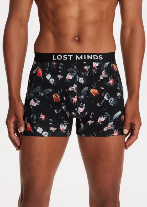 Dark flower boxer zwart (ZWART)