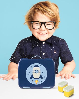 SkipHop Spark Style Bento Matboks Rakett, Blå