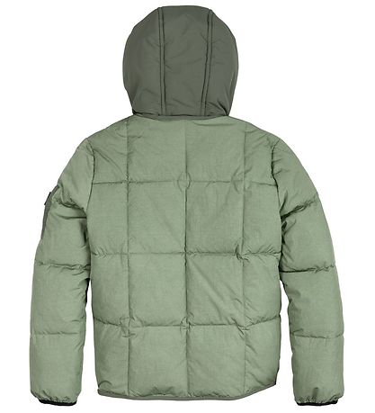 Tommy Hilfiger Dynejakke - DetachaBlå Hood - Spring Olive